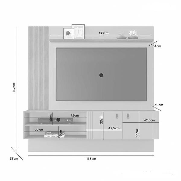 Imagem de Painel TV Preciso Sala 65 Polegadas com 2 Portas