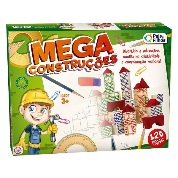 Imagem de Pais e filhos mega construçoes 120pcs madeira 7361