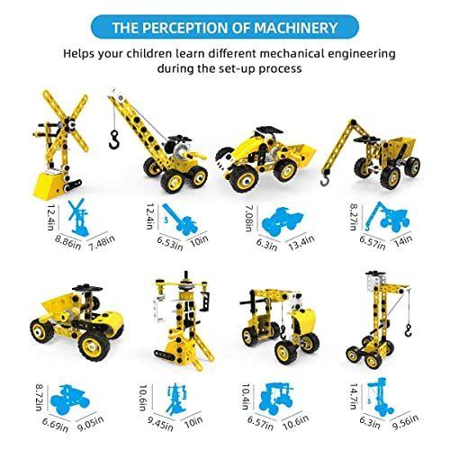 Imagem de Pakoo STEM Brinquedos Construindo Brinquedos,8 em 1 Brinquedos de Construção para 5 6 7 8 9 10 + Anos meninos e meninas, 100 peças STEM Blocos de construção com chave de fenda chave de fenda ferramenta, brinquedos de engenharia de presente criativo p