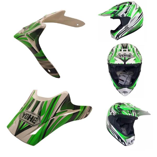 Imagem de Pala Para Capacete Motocross E Trilha Cross B-815 Verde Yohe