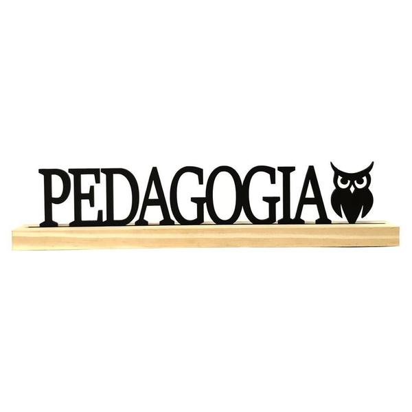 Imagem de Palavra Decorativa Profissão Pedagogia - Madeira Com Base