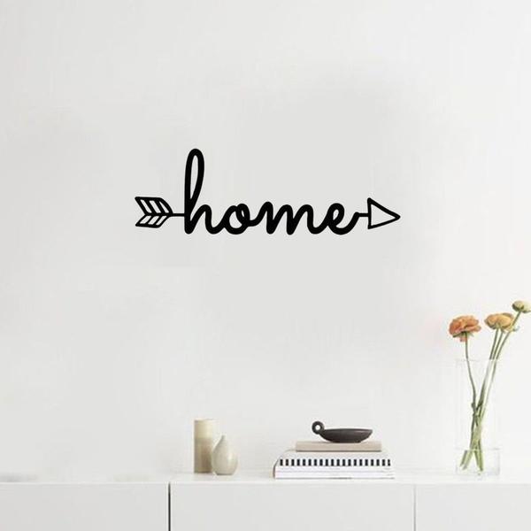 Imagem de Palavra Frase Home Com Flechas Letras Parede Decoração Mdf 3mm Preto