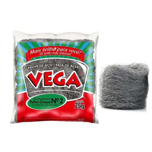 Palha De Aço Grossa Professional N2 Vega 25Gr Kit 5 - Vegasteel Imagem de Palha De Aço Grossa Professional N2 Vega 25Gr Kit 5