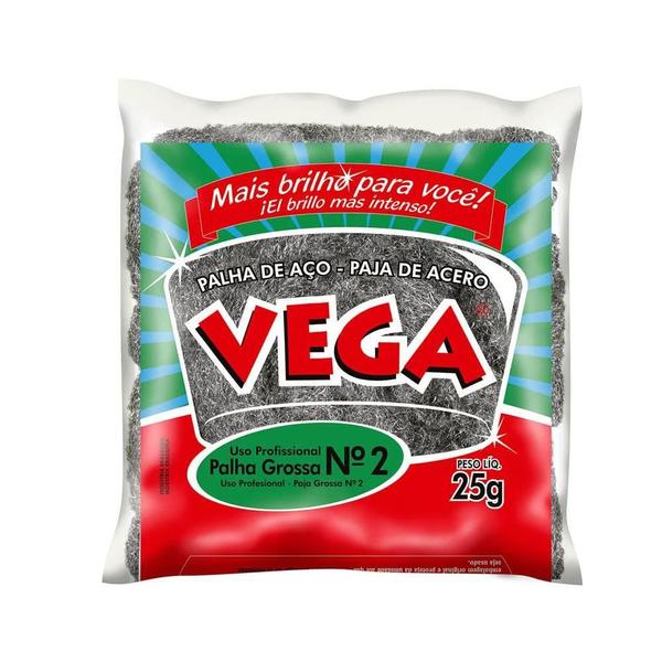 Palha De Aço Grossa Professional N2 Vega 25Gr Kit 5 - Vegasteel Imagem de Palha De Aço Grossa Professional N2 Vega 25Gr Kit 5