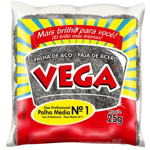 Palha de Aço nç 01 Vega Steel fardo com 20 unidades Imagem de Palha de Aço nç 01 Vega Steel fardo com 20 unidades