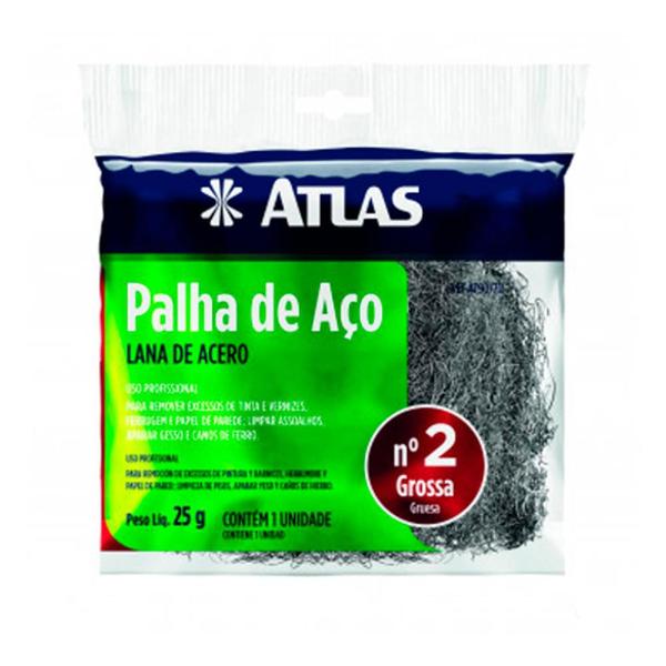 Imagem de PALHA DE AÇO Nº2 GROSSA REMOVE EXCESSOS DE TINTAS ATLAS