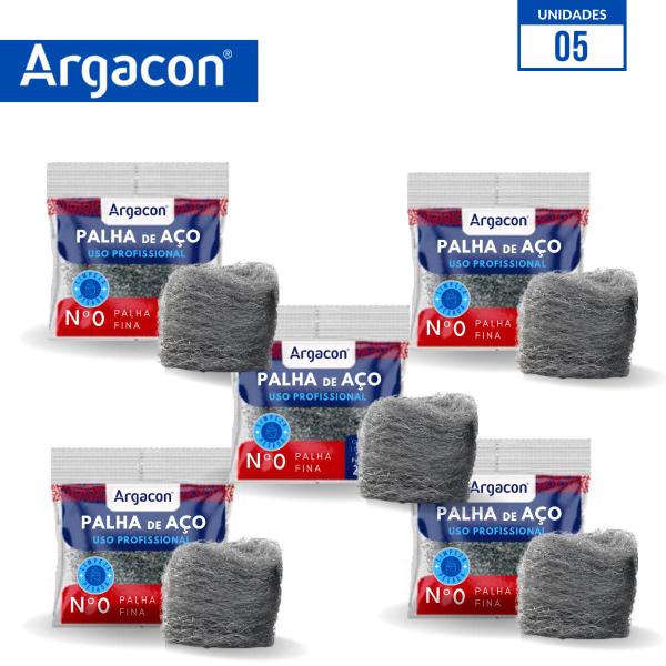 Imagem de Palha De Aço Número 0 Argacon Profissional Kit 5 Unidades