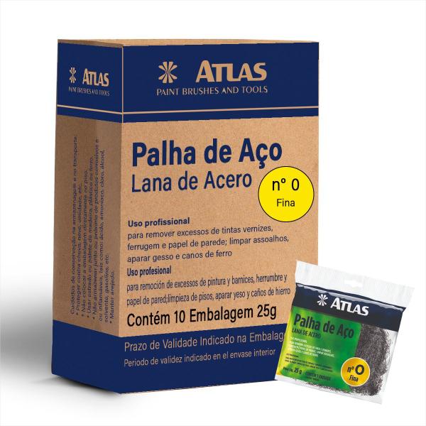 Palha De Aço Uso Profissional C/20un 25gramas (N0, N1, ou N2) - Atlas Imagem de Palha De Aço Uso Profissional C/20un 25gramas (N0, N1, ou N2) - Atlas