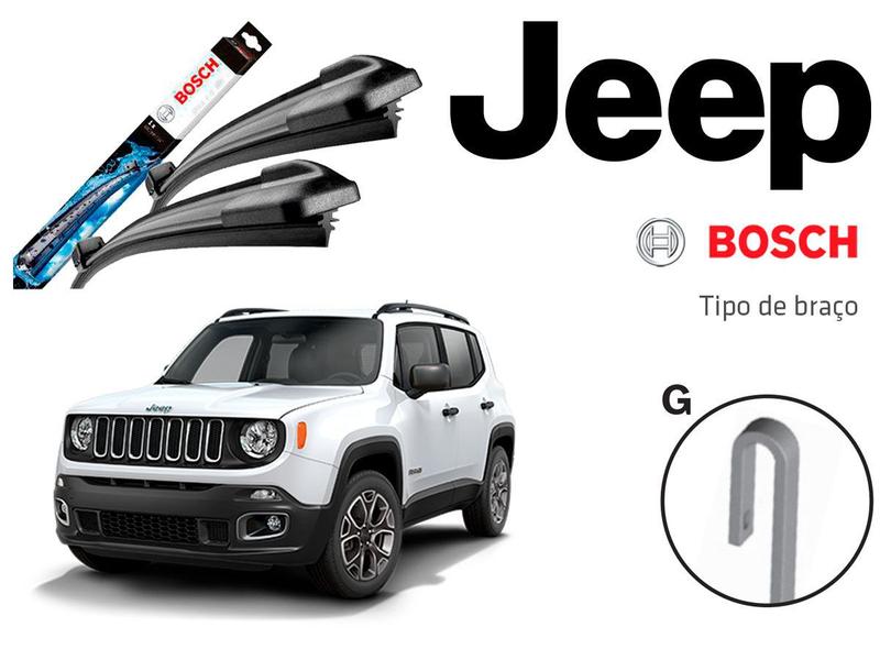 Imagem de Palheta Dianteira Jeep Renegade 2015 2016 2017 2018 2019 2020 2021 2022 2023 2024 Jogo Original Bosch