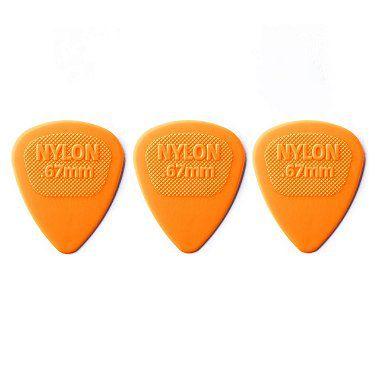 Palheta Dunlop Nylon Midi 0,67mm Laranja 3 Unidades Imagem de Palheta Dunlop Nylon Midi 0,67mm Laranja 3 Unidades