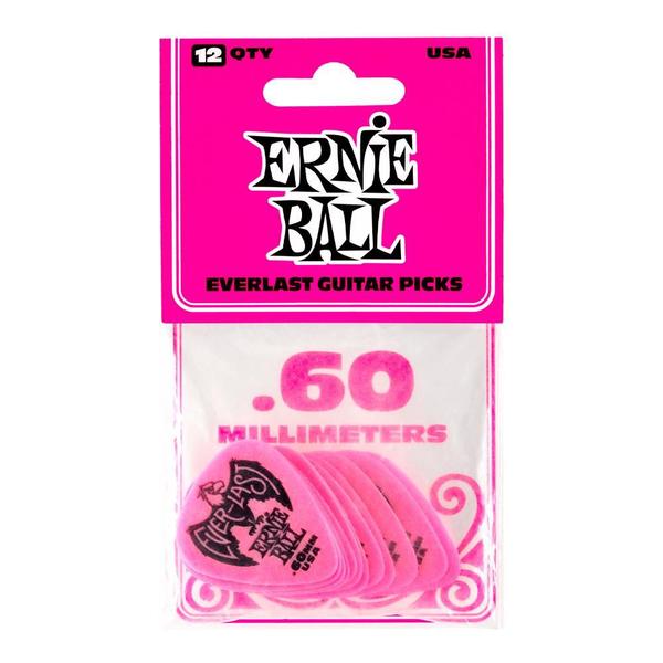 Imagem de Palheta Ernie Ball Everlast 0.60mm Pink PCT C/12 P09179