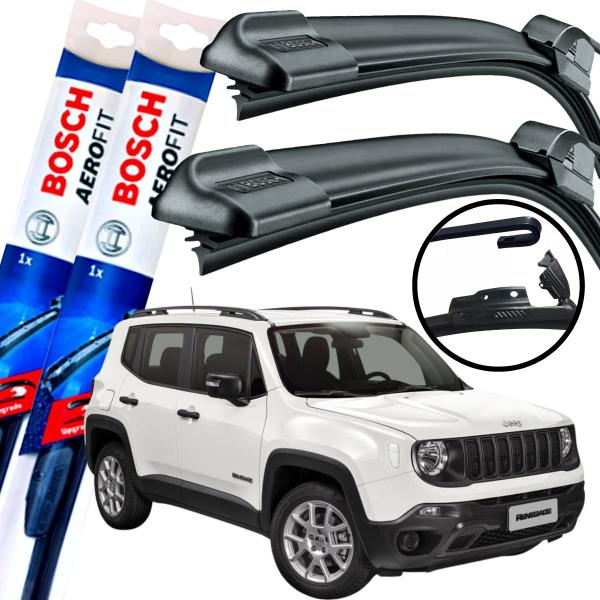 Imagem de Palheta Limpador De Parabrisa Par Dianteiro Silicone Bosh Jeep Renegade 2015 2016 2017 2018 2019 2020 2021 2022 2023 BOSCH