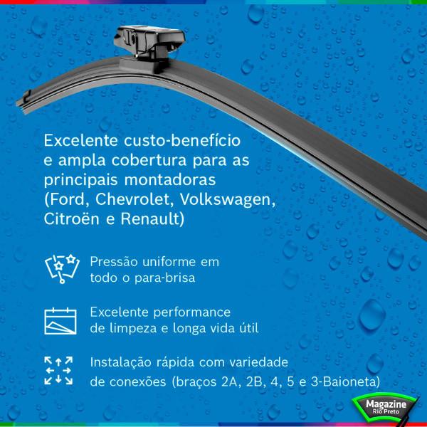 Imagem de Palheta Limpador Parabrisa 18" Original Bosch Multiclip Universal Diversos Encaixes