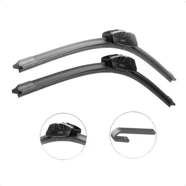 Imagem de Palheta limpador parabrisa volkswagen gol/saveiro g3/g4 toyota hilux 2005 até 2015 lado esquerdo 21 lado direito 19 (gancho) silicone bosch