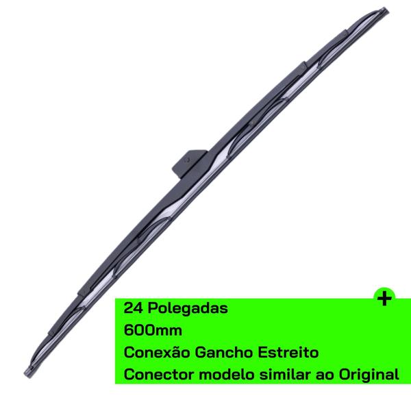 Imagem de Palheta Limpadora Parabrisa para Scania 113 24" 600mm 60cm Conexão Gancho Estreito (1674323)