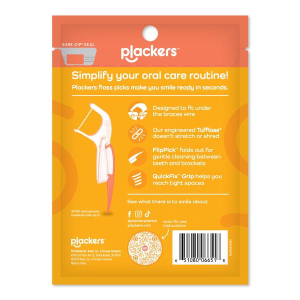 Imagem de Palhetas de Fio Dental Plackers Orthopick for Braces, Sem Sabor 4 pct de 36 unidades 