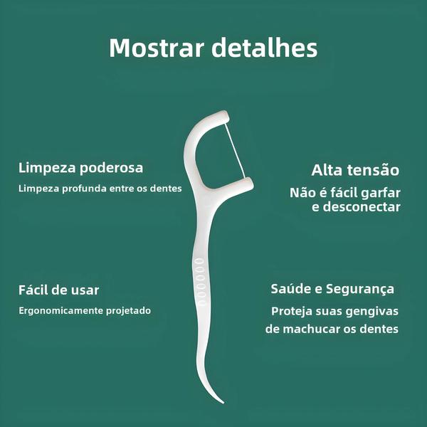 Imagem de Palhetas de Fio Dental Ultrafinas (300 Peças) - Com Saco Zip