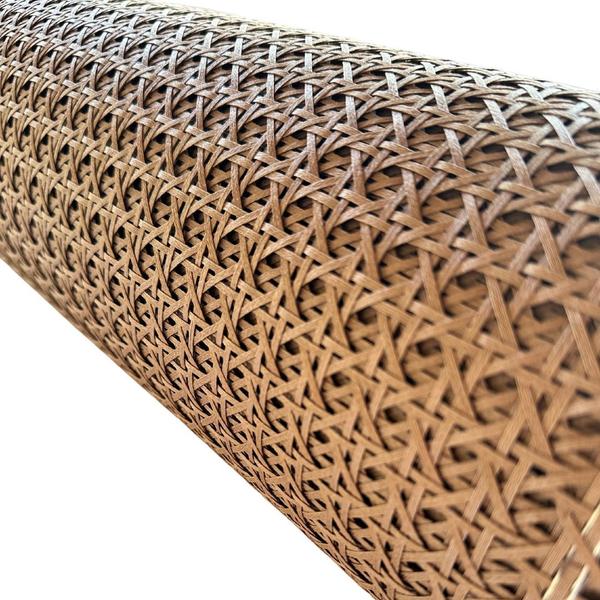 Imagem de Palhinha Indiana Sextavada Tela Natural Rattan Nogueira 50cm