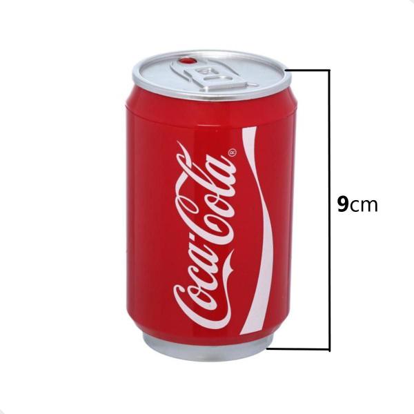 Paliteiro Lata Automático Coca-Cola Vermelho 5,5x5,5x9cm ABS - Hauskraft Imagem de Paliteiro Lata Automático Coca-Cola Vermelho 5,5x5,5x9cm ABS