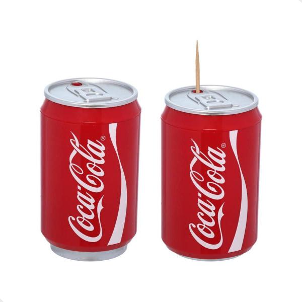 Paliteiro Lata Automático Coca-Cola Vermelho 5,5x5,5x9cm ABS - Hauskraft Imagem de Paliteiro Lata Automático Coca-Cola Vermelho 5,5x5,5x9cm ABS