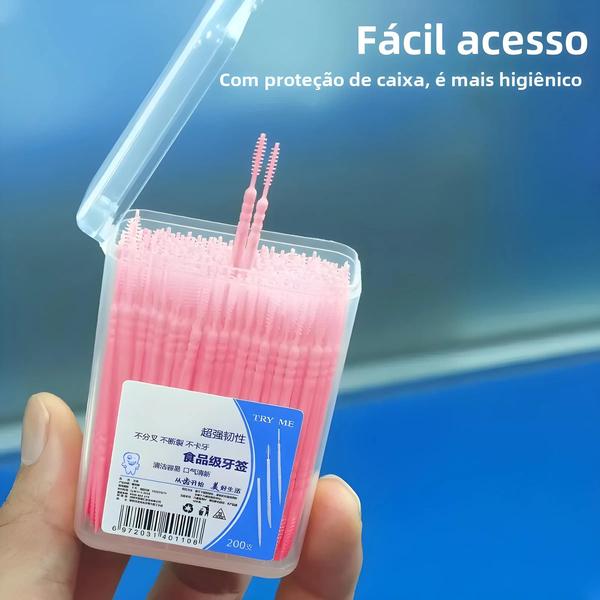 Imagem de Palito De Dente De Cabeça Dupla Ultrafino Descartável Portátil Caixa Familiar 200 Peças Bastão De