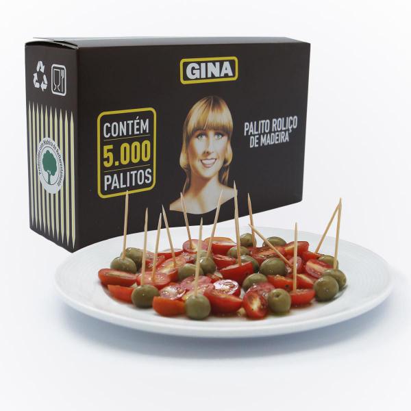 Imagem de Palito de Dente de Madeira Gina para churrasco com pontas afiadas 5000un