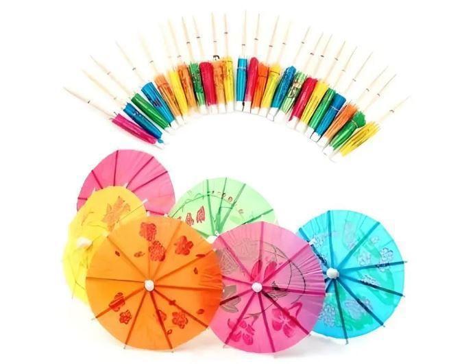 Imagem de Palito Decorado Guarda-chuva Para Drinks Bebidas-combo 100un