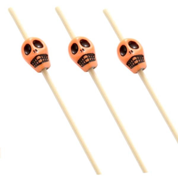 Imagem de Palitos De Bambu Petiscos 12Cm Halloween Caveira