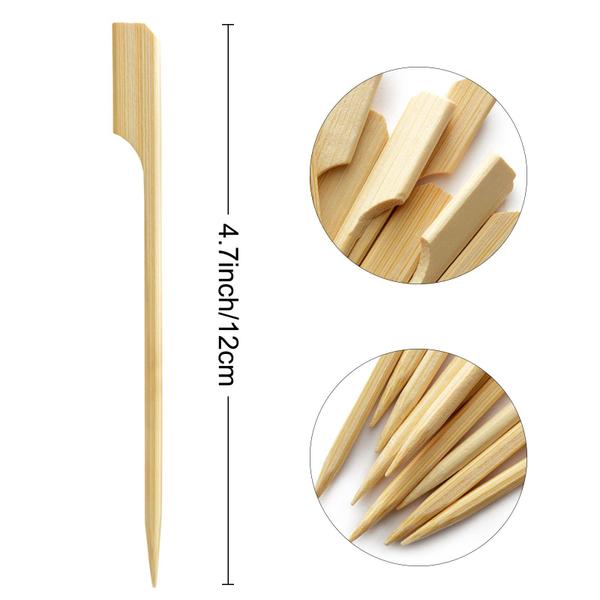 Imagem de Palitos de remo de bambu BLUE TOP 300 unidades, palitos de dente para alimentos de 12 cm