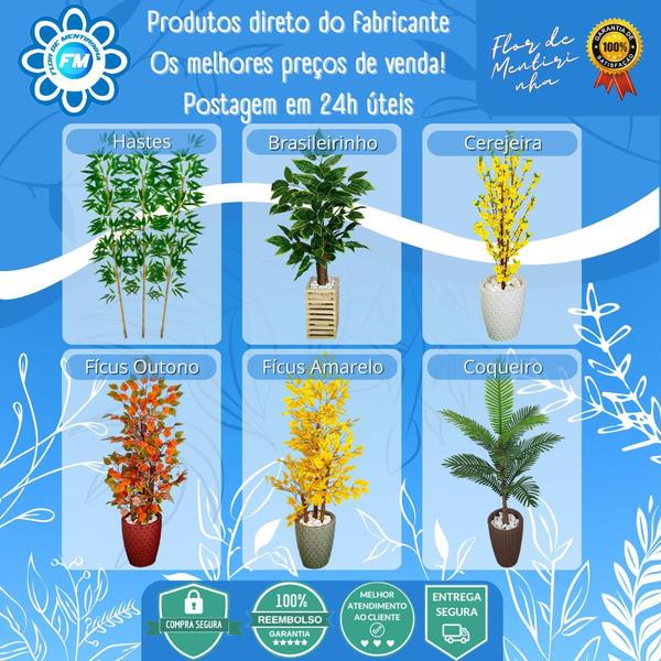 Imagem de Palmeira Areca Bambu Planta Artificial Com Vaso Decorativo