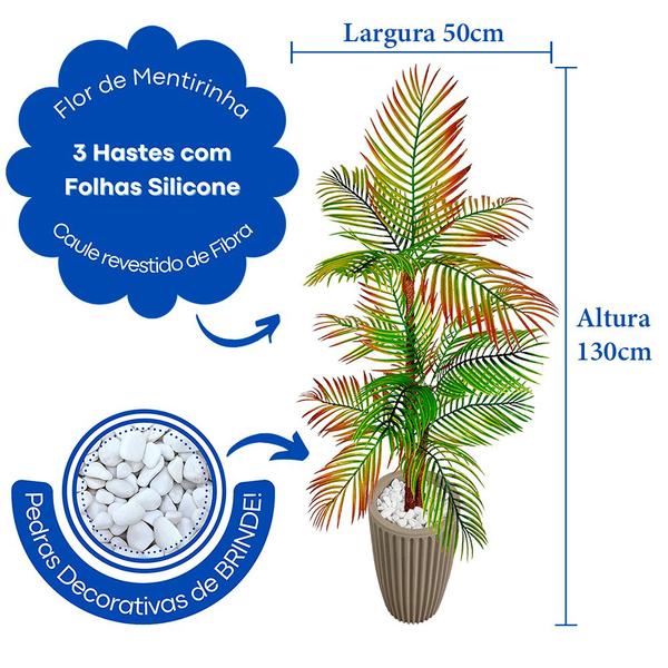 Imagem de Palmeira Areca Bambu Planta Artificial Com Vaso Decorativo