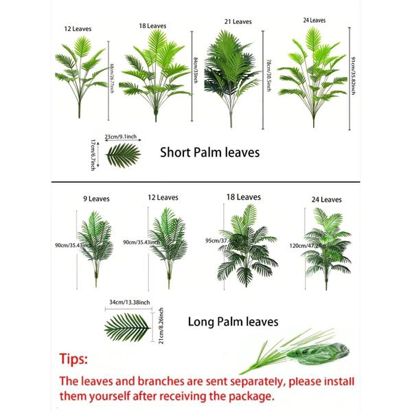 Imagem de Palmeira Artificial Grande (70-120cm) - Folha Tropical Schefflera em Plástico