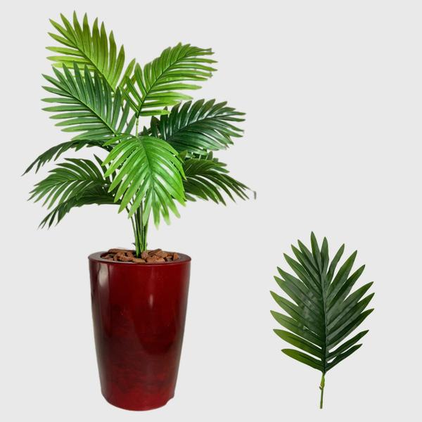 Imagem de Palmeira Planta Artificial Com Vaso Marmorizado Polietileno