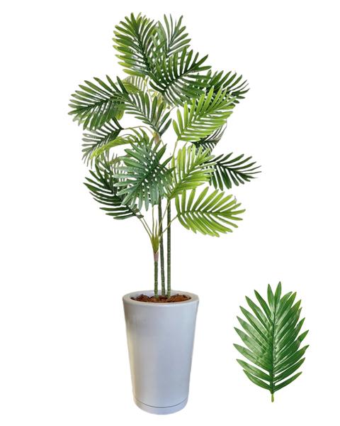 Imagem de Palmeira Planta Artificial Troncos Com Vaso Liso Polietileno