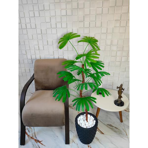 Imagem de Palmeira Rafia Verde Planta Artificial Grande Vaso Decoração