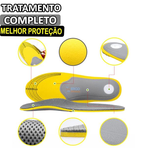 Imagem de Palmilha Anatômica Correção Pé Chato Joelho Valgo Fascite Plantar Esporão Original 