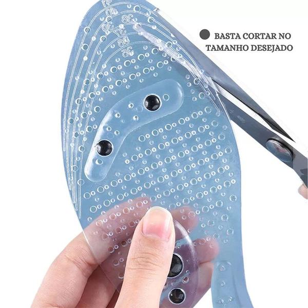 Imagem de Palmilha de Silicone Transparente Magnética Com 8 Imãs Pontos Acupressão