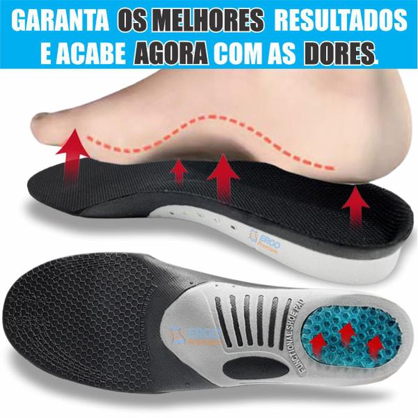 Imagem de Palmilha Para Fascite Plantar Esporão Calcâneo Anatômica Em Gel Original 