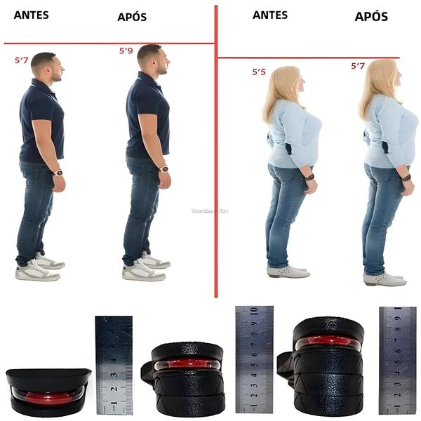 Imagem de Palmilhas de Aumento de Altura Ajustáveis - Invisíveis e Confortáveis