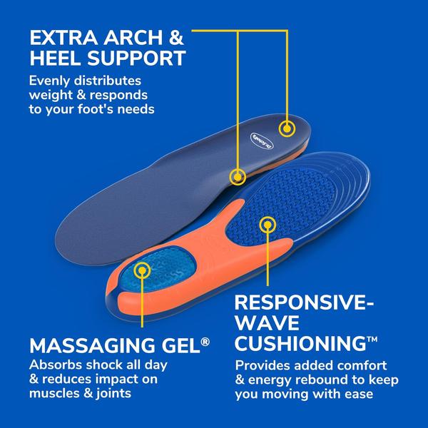 Imagem de Palmilhas Dr. Scholl's Extra Comfort Support masculinas, tamanho 8-14