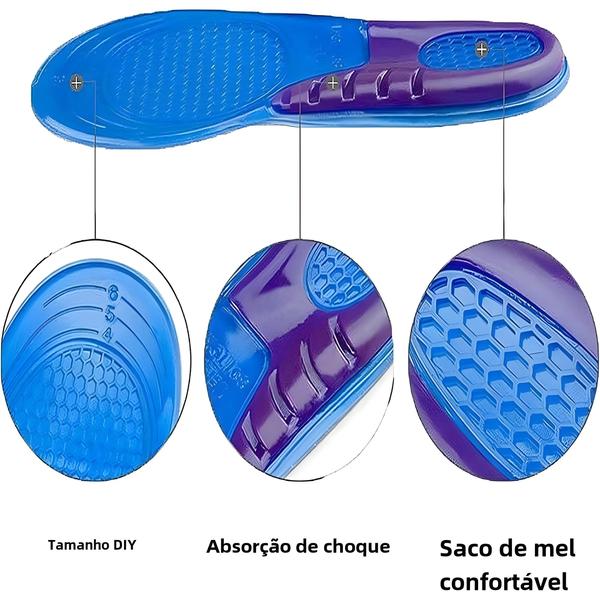 Imagem de Palmilhas Ortopédicas de Gel Unissex com Suporte de Arco - Anti-Choque