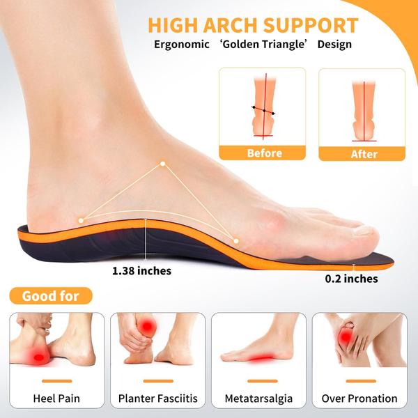 Imagem de Palmilhas para botas de trabalho Slotto Plantar Fasciitis High Arch Support