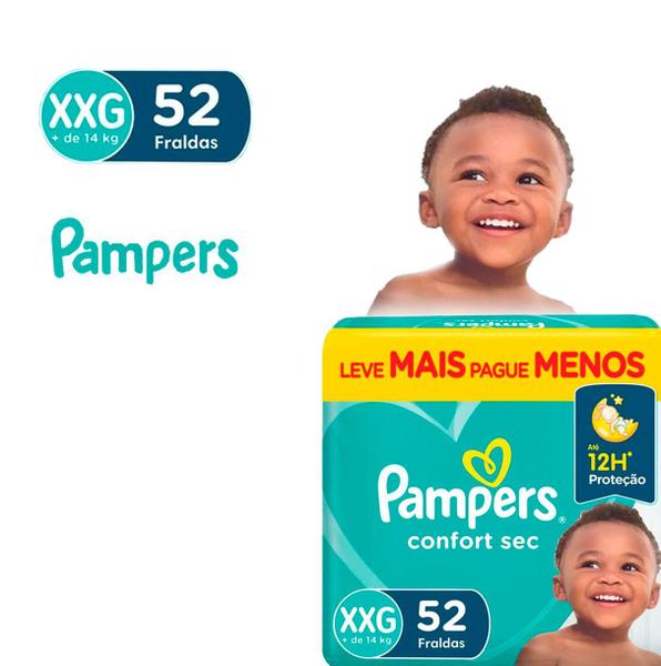 Imagem de Pampers Confort Sec Bag XXG com 52 Un