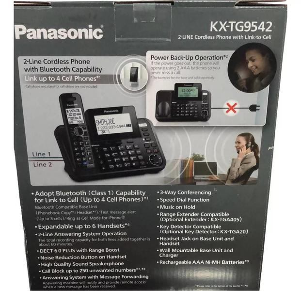 Imagem de Panasonic Kx-tg9542b Dect 6.0 Telefone Bluetooth 2 aparelhos