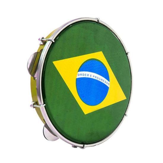 Imagem de Pandeiro 10" Bandeira do Brasil Amarelo Luen F002