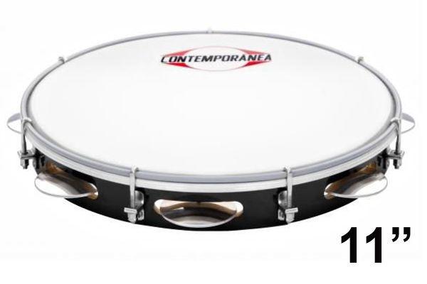 Imagem de Pandeiro 11" 85lt + repique branco 30x12 + tamborim + ganzá tg550 samba pagode