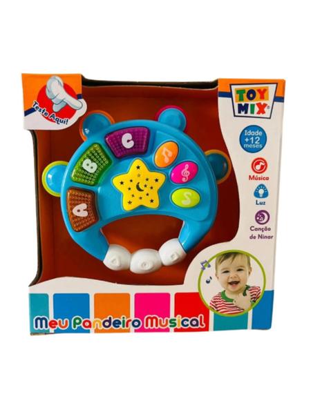 Imagem de Pandeiro Musical Infantil Baby Magic Com Luz Brinquedo Criança Bebe