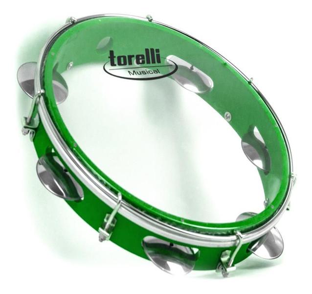 Imagem de Pandeiro torelli 10'' verde abs pele cristal com capa