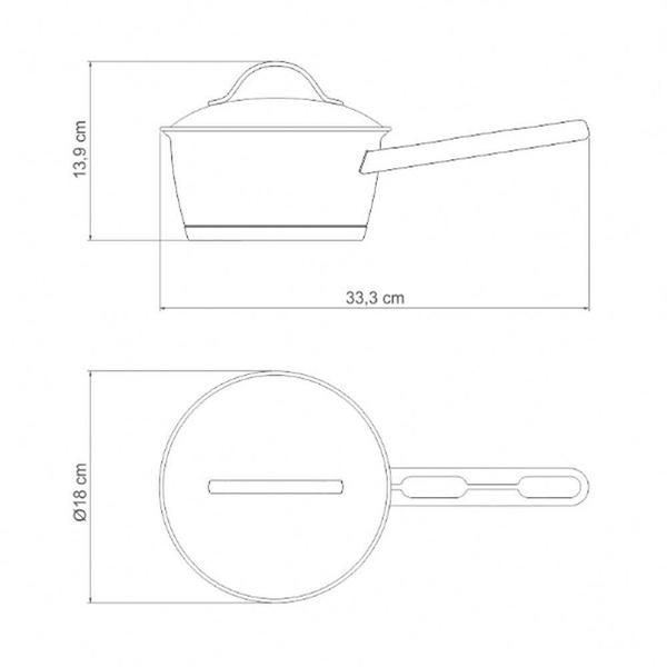 Imagem de Panela Allegra Aço Inox Fundo Triplo Fogões de Indução 16 Cm 1,5 L - Tramontina 62651161