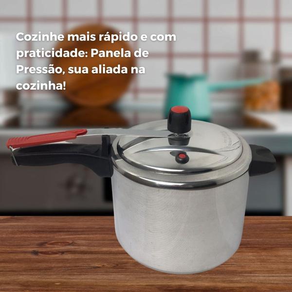 Imagem de Panela Alta Pressão Grande Cozimento Antiaderente Alças